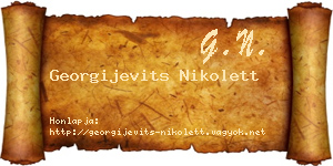 Georgijevits Nikolett névjegykártya